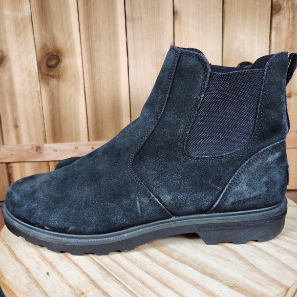 Sorel Other - Sorel Carson Chelsea Boots Mens Size 12 Black Suede Pull On Lug Sole Winter